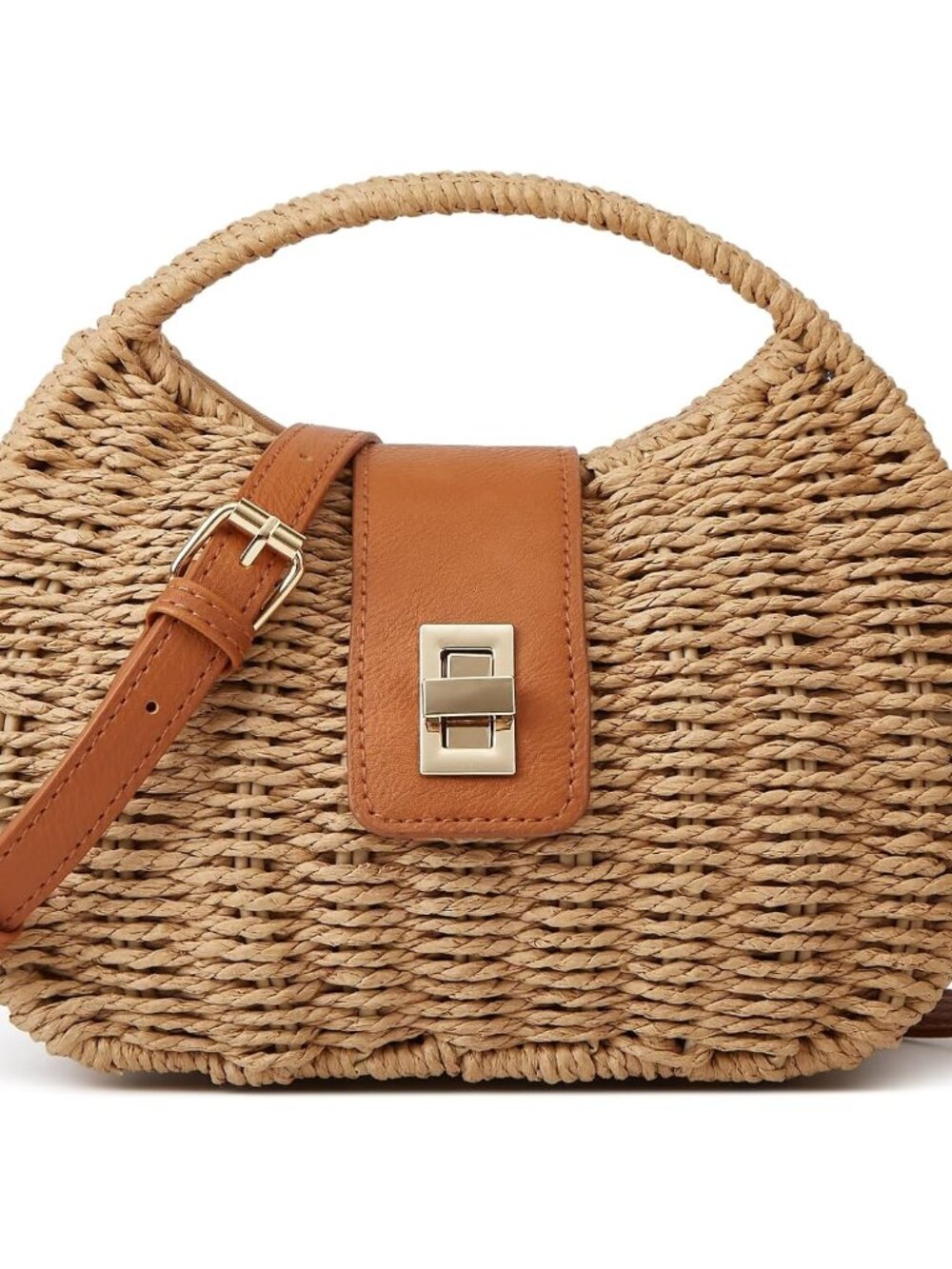 Handmade Straw Woven Bag Beach Clutch Purses Women Vacation Shell Shoulder Cross